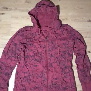 Marron printed zip up hoodie